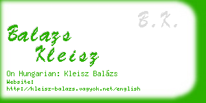 balazs kleisz business card