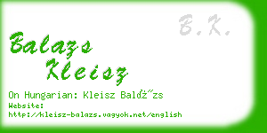 balazs kleisz business card